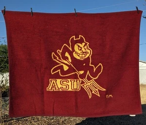 Vintage Arizona State Sun Devils Throw Blanket NCAA Throwback ASU 57" X 45" - Picture 1 of 5