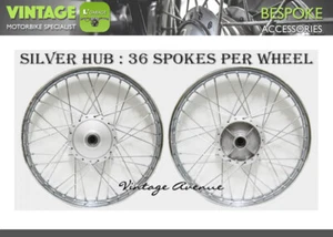 326-*NEW*SUZUKI K50 A50 AC50 AS50 FRONT-REAR WHEEL RIM+HUB+CHROME SPOKE[F3S+R2S] - Picture 1 of 6