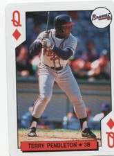 Terry Pendleton Atlanta Braves  1992 Bicycle Playing Card of Queen of Diamonds 