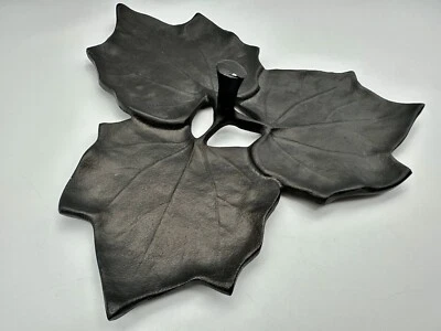 Metal Crate And Barrel Maple Leaf Serving Tray - Image 1 of 4