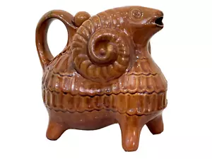 Vintage Majolika Widder Karaffe Deko Keramik Kanne Ewer Volkskunst Ukraine - Bild 1 von 13