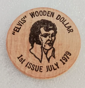 Vintage Elvis Presley LE Holz Nickel $ 1 Token Münze 1. Ausgabe 1979 Neu aus altem Lagerbestand Neu - Bild 1 von 4