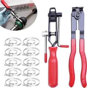 2 Stück CV-Manschettenklemmenzangen-Set mit 20 Stück Crimpbändern Gelenkmanschettenklemme Crimpzange - Bild 1 von 2