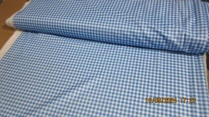 Poly Karo Stoff - blau/weiß kariert 58/60 breit / ideal für Dorothy Kleid von yd. - Bild 1 von 2