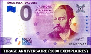 UEHJ / EMILE ZOLA / BILLET 0 € / NULL EURO-SCHEIN 2021-4* - Picture 1 of 1