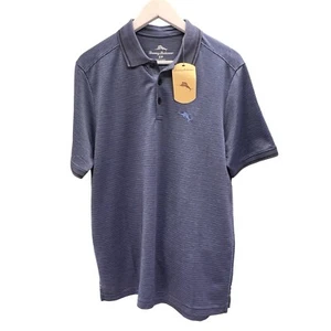 Tommy Bahama Polo Shirt Men's M Coastline Blue Pinstripe Golf Casual S/S Top NWT - Picture 1 of 5