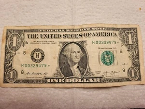 1 Dollar One Dollar Schein Star Note 2013 niedrige Seriennummer!! - Bild 1 von 2