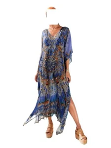 Opera Strand Chiffon Kleid Kaftan blau Gr. 40, Gr. 42, Gr. 44 Gr. 48 0620580536 - Picture 1 of 5