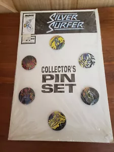 Silver Surfer Collectors Pin Set (6) New on Board Sealed Marvel 1989 - Foto 1 di 2