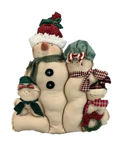 Handgemachte Schneemann Urlaub "Vierköpfige Familie" Weihnachten Winter Dekoration  - Bild 1 von 5