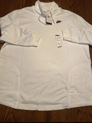 Nike MUJER 1 XL Sudadera Pull Over Blanco Capucha Cuello Nuevo con Etiquetas Foto 1 de 4