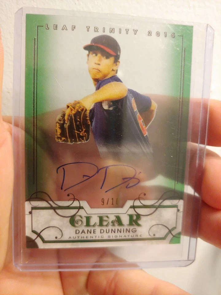 2016 Leaf Trinity Clear Dane Dunning Prospect Auto 9/10 Rare RC - Image 1 of 4