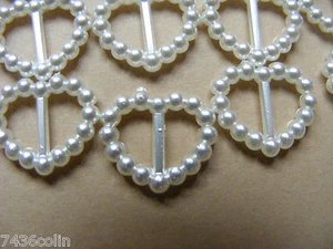 2 Packs of Paper Cellar Ivory Beaded Heart Buckles, 30 Hearts, BNIP, WD025 - Picture 1 of 4