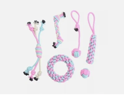 Dog Toys for Aggressive Chewers Puppy Chew Teething Rope Treats Toy Tug 9 Pack - Image 1 of 4