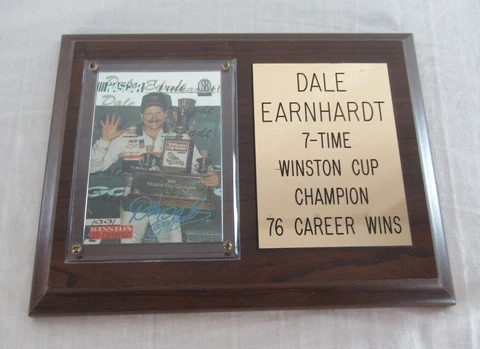 Dale Earnhardt 7-Time Winston Cup Champ 6"x8" Wooden Trading Card Plaque NASCAR Cover