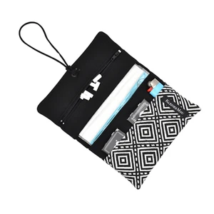 XL Tabakbeutel Anthrazit Grau "Squared" Dreherbeutel Ornament - Bild 1 von 3