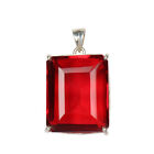 Large 125ct Red Topaz Gem Pendant 925 Sterling Silver Jewelry Gift for Love