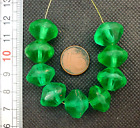 Perles Verre Ancien Mali Antique Czech Uranium Vaseline Glass African Trade Bead