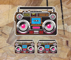 Old School Color Boom Box Radio Sticker Vinyl Decal Bumper Sticker Car Music 80s - Picture 1 of 1