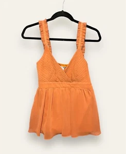 Necessary Object Orange Size Small Tank Top Side Zipper Wide Strap womens top - Picture 1 of 4