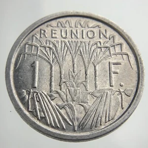 1948 Reunion Republique Francaise One 1 Franc Circulated Coin KM#6.1 GG201 - Picture 1 of 6