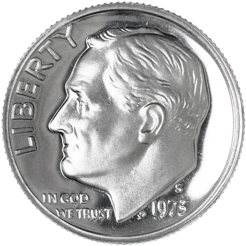 1973 S Roosevelt Dime Gem CN-Clad Proof US Coin Cover