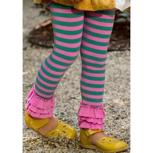 Matilda Jane girl sz 4 Leggings Take me Home Stripes Ruffles - Picture 1 of 6