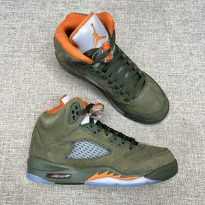 Nike Air Jordan 5 Retro Verde Oliva 440888-308 Juvenil Talla 4Y Mujer Talla 5.5 NUEVO - Imagen 1 de 9