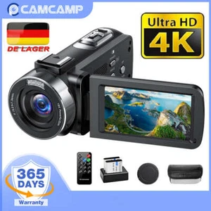 Videokamera 4K 42MP Camcorder 18X Digitalzoom recorder LED-Fülllicht,32 GB Karte - Bild 1 von 8