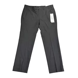 Calvin Klein Mens Jerome X Slim Fit Plaid Dress Pants Charcoal Gray Blue 40x30 - Picture 1 of 4