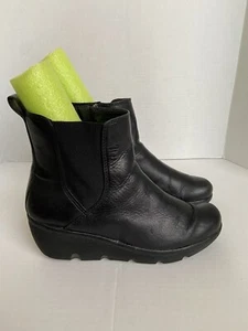 Clarks Chelsea Boots Damen Booties schwarz Leder Knöchel Y2K Keilabsatz Größe 12M Freizeit - Bild 1 von 13