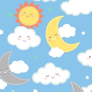Feline Drive Fabric TWINKLE FLANNEL Blue Fat Quarter (18"x22") FQ - Picture 1 of 7