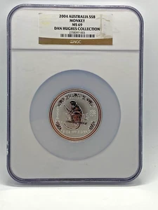 2004 Australia $8 NGC MS69 Lunar I Series Year of the Monkey 5 Oz BU Silver - Picture 1 of 4