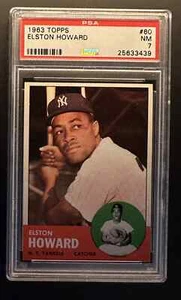 1963 Topps Elston Howard #60 New York Yankees PSA 7 - Foto 1 di 2