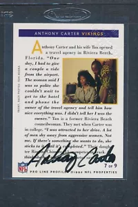 1992 Pro Line Profiles Certified Auto #70 Anthony Carter Vikings *F8626 - Picture 1 of 2
