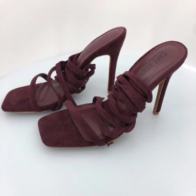 Zapatos de tacón Cape Robbin Diara para mujer talla 6 borgoña punta abierta Foto 1 de 4