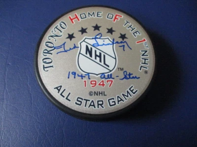 Ted Lindsay Signed & Inscribed 1947 All Star Game Commemorative Puck - Изображение 1 из 2