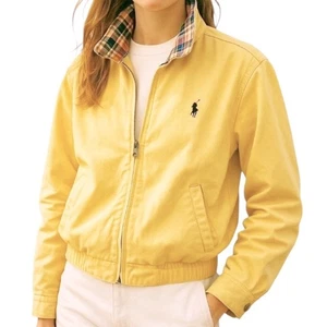Polo Ralph Lauren Yellow Bayport Cotton Chino Bomber Jacket Size Medium - Picture 1 of 12
