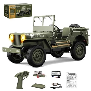 Remote Control Truck, RC Willys Military Jeep Car 1/12 Scale with Rechargeabl... - Picture 1 of 7