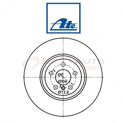 ATE Front Right Disc Brake Rotor for 2010-2015 BMW 550i GT - Braking Tire dz - Изображение 1 из 4
