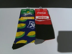 Men's 2 Pairs of Socks/Coca-Cola & Sprite/Size 10-13 - Picture 1 of 3