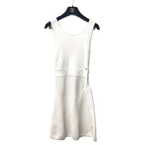 Vestido sin mangas CHANEL 15P blanco algodón - Imagen 1 de 15