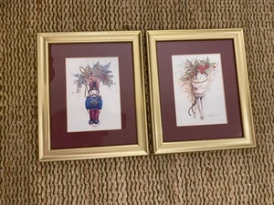 Pair Of Peggy Abrams Christmas Prints  9.5” X 11.5” - Picture 1 of 22