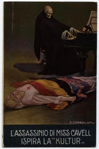 Militärkarte Der MORD MISS CAVEL INSPIRIERT DIE "KULTUR"illustr.T.CORBELLA - Bild 1 von 1