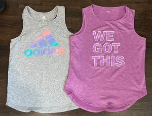 Girls Adidas DSG Sports Athletic Sports Tank Top Sleeveless Shirt Lot L Large 14 - Picture 1 of 5
