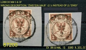 87200 GERMANY LUBECK 1859 PETER WINTER FORGERY ERROR Mi# 3F - ORIG.CV € 9.300,00 - Picture 1 of 1