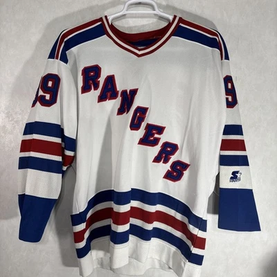 Camiseta deportiva grande para hombre Wayne Gretzky New York Rangers blanca cosida para principiantes Foto 1 de 4