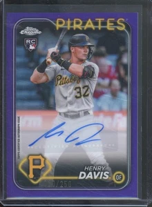 2024 Topps Chrome Update HENRY DAVIS #AC-HD RC Rookie Purple Auto /250 Pirates - Picture 1 of 2