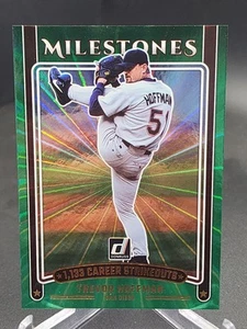 2025 Donruss Baseball - Trevor Hoffman - Green Laser Milestones Insert Parallel - Picture 1 of 2