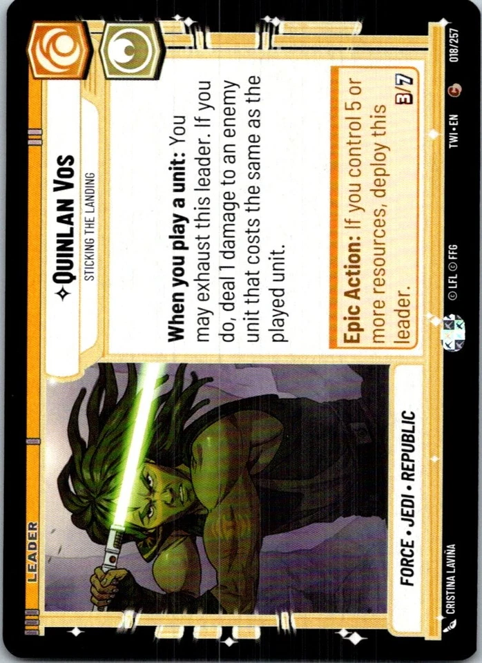 Quinlan Vos - Sticking the Landing 018/257 共和国黄昏 近乎完好 S — 第 1/1 张图片